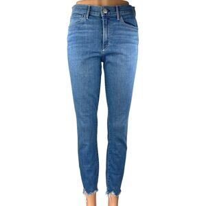 3x1 NYC Women's Blue High Rise Frayed Raw Hem Skinny Denim Jeans Pants Size 28